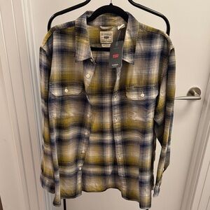 Levi's Blue and Yellow Plaid Shirt